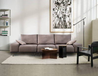 Прямой диван «Пуф» коричневый